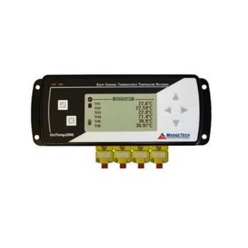 温度データロガー (熱電対、8チャンネル、ISO/IEC 17025校正証明書付) TCTempX8LCD