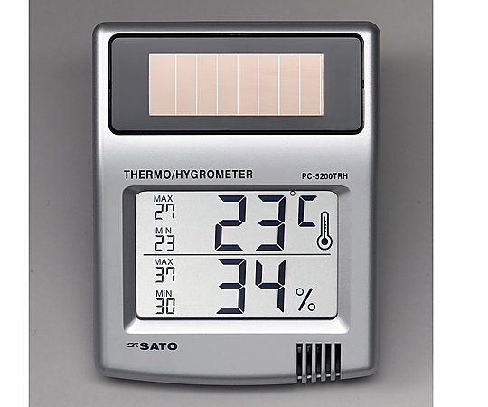 ソーラーデジタル温湿度計 PC-5200TRH