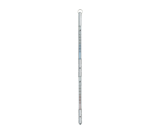 棒状温度計H-9アルコール赤・青-10～50℃15cm×2金属ケース付 72581