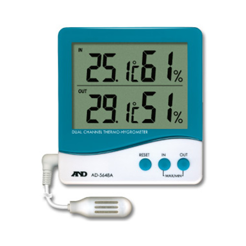外部センサー付き温湿度計（デュアルチャンネル） AD-5648A
