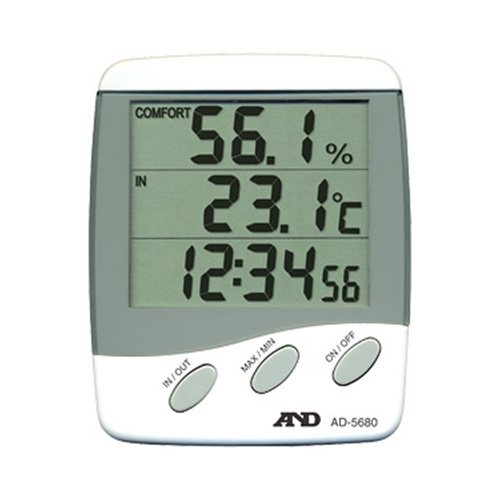 外部センサー付き温湿度計（時計付き） AD-5680