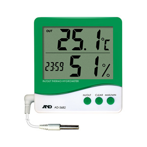 外部センサー付き温湿度計（時計付き） AD-5682